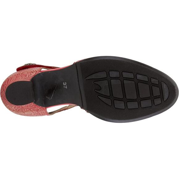 L'Artiste by Spring Step Visionary Leather Mary Jane Shoe - Red NEW - Picture 6 of 7